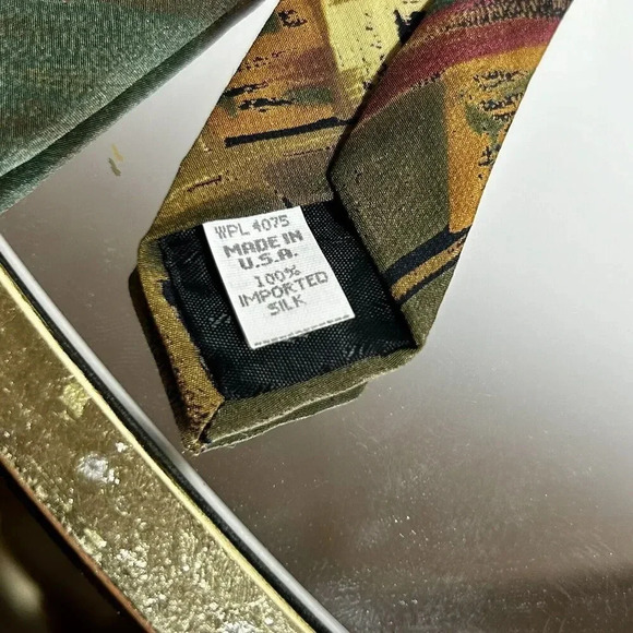 Oscar de la Renta neckwear abstract black red 100% silk tie necktie made in USA - Picture 10 of 10